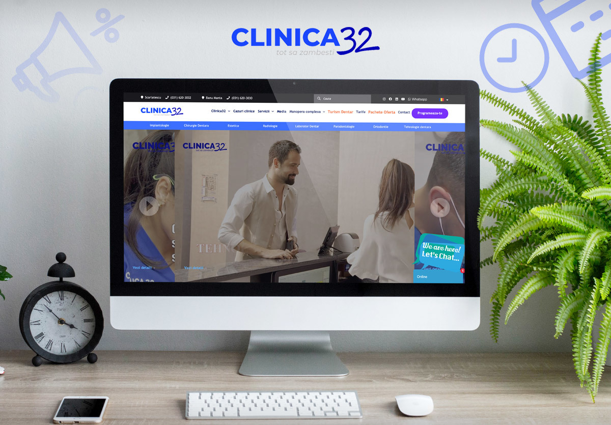 Clinica 32 - Website de Prezentare Servicii Stomatologie
